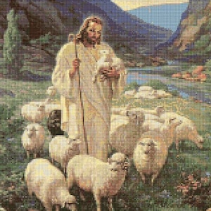 Christ The Good Shepherd Cross Stitch pattern PDF - Instant Download!