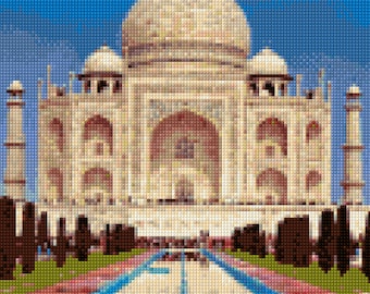 Taj Mahal India landscape Cross Stitch pattern PDF - Instant Download!