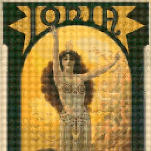 Art Nouveau Ionia Le Enchantresse poster Cross Stitch pattern PDF - Instant Download!