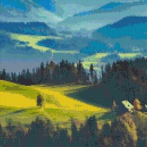 Schweiz Berge Landschaft Kreuzstichmuster PDF - Instant Download!