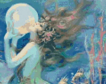 Art Deco Mermaid Cross Stitch pattern PDF - Instant Download!