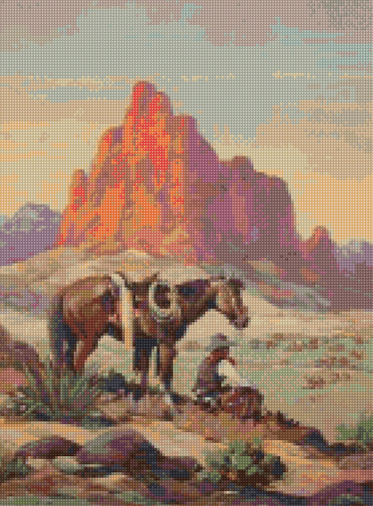 1950s Cowboy On the Range Mid Century Cross Stitch pattern PDF - Instant Download!