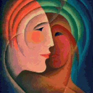Art Deco Couple Cross Stitch Pattern - PDF - Instant Download!