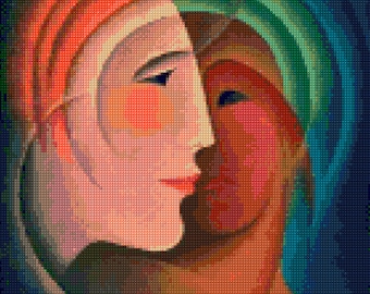 Art Deco Couple Cross Stitch Pattern - PDF - Instant Download!