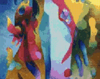 Kandinsky 3 Abstract painting Cross Stitch Pattern - PDF Instant Download