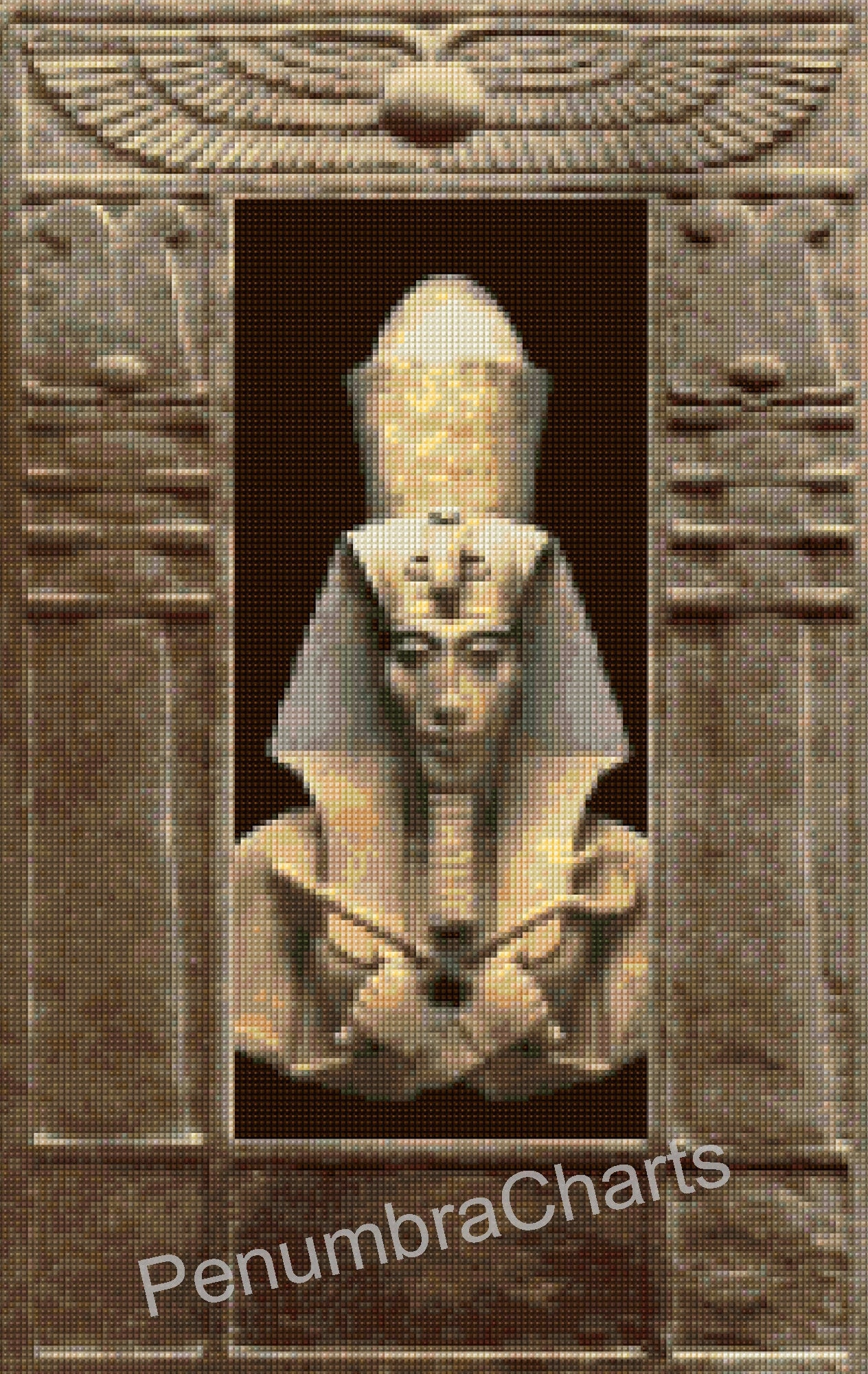 Akhenaten Carving Cross Stitch pattern  - PDF - Instant Download! Pattern doesn’t have watermark.