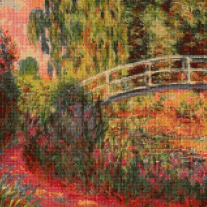 Monet "Japanese Bridge at Giverny" Cross Stitch pattern - PDF Instant Download!