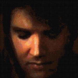 Elvis Presley - Portret w ciemności - Wzór do haftu krzyżykowego w formacie PDF - natychmiastowe pobranie!