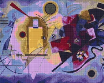 Kandinsky 6 Abstract painting Cross Stitch Pattern - PDF Instant Download