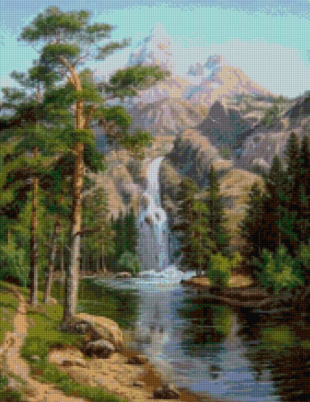 絵画 Mountain waterfall Mountain Waterfall Landscape (180) | Mao Wu | RoGallery