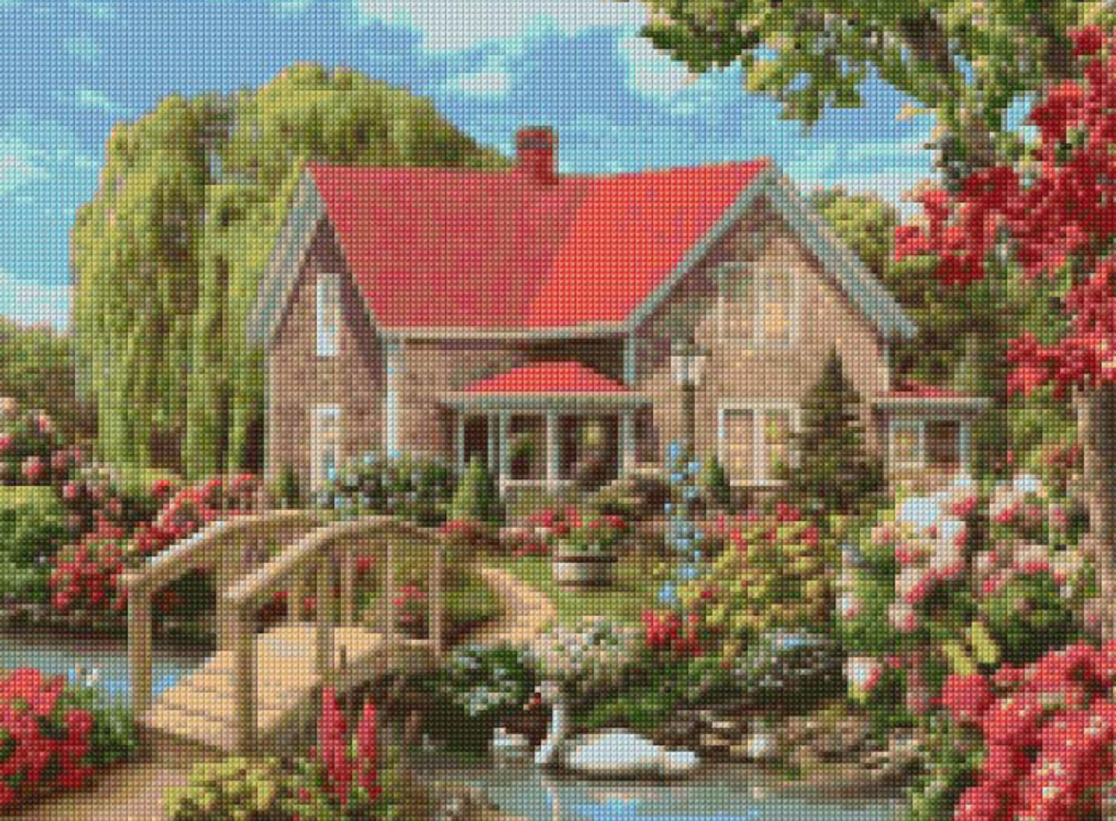 Vintage Cottage Cross Stitch Pattern - PDF Instant Download! - Etsy