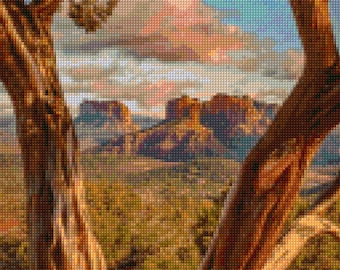 Sedona Arizona Morning Landscape Cross Stitch pattern PDF - Instant Download!