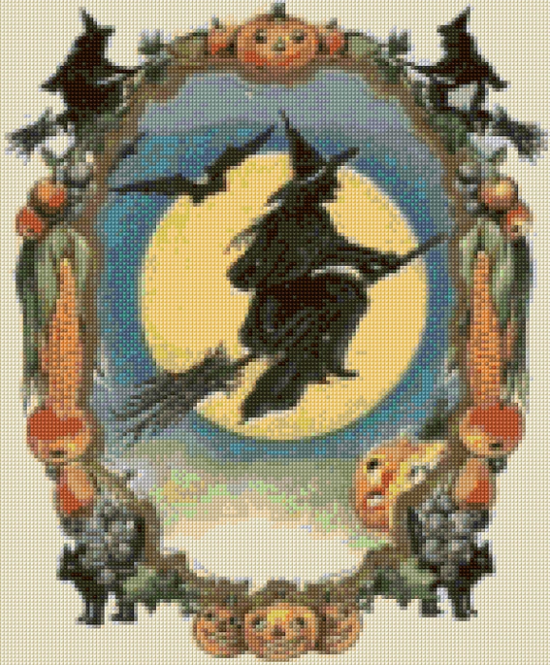 Vintage Halloween Cross Stitch Pattern PDF - Instant Download! - Etsy