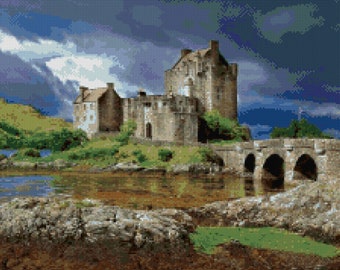 Eilean Donan Castle Scotland Cross Stitch pattern PDF - Instant Download!