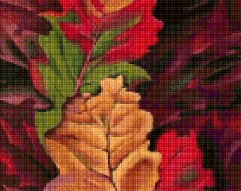 Georgia O'Keefe Autumn Leaves Cross Stitch pattern PDF - Instant Download!