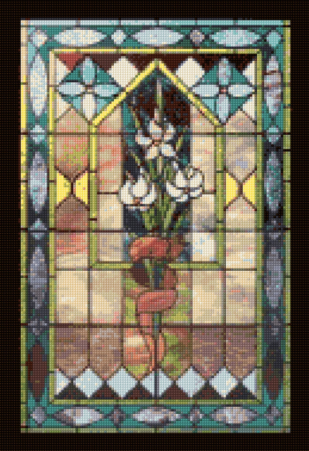 Stained Glass Window Cross Stitch pattern PDF Instant | Etsy