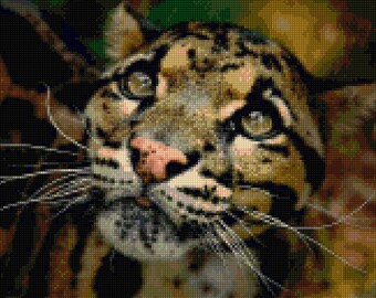 Clouded Leopard Cross Stitch pattern - PDF - Instant Download!