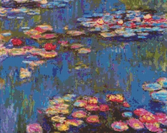 Monet "Water Lilies" No. 3 Cross Stitch pattern - PDF Instant Download!