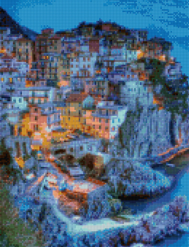 Cinque Terre Italy Italian Riviera Cross Stitch pattern PDF Instant Download image 1