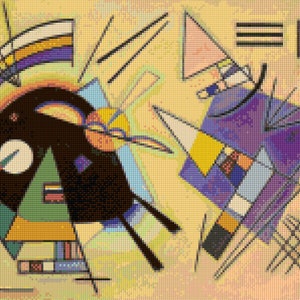Kandinsky &#39;Black and Violet&#39; 1923 painting Cross Stitch Pattern - PDF Instant Download