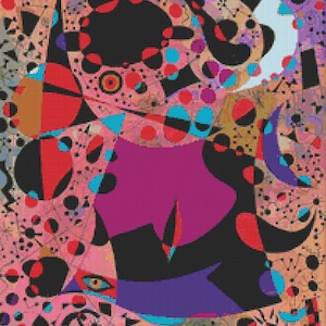 Joan Miro Abstract painting Cross Stitch Pattern - PDF Instant Download