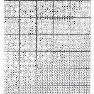 Puede incluir: Un gr&aacute;fico de punto de cruz en blanco y negro con el texto "P&aacute;gina 5 de 6 Posici&oacute;n B:2" y "Muestra de gr&aacute;fico" en la parte inferior.