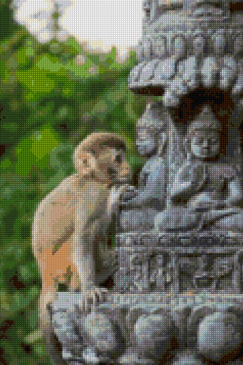 Swayambhunath Monkey Temple Nepal Buddha Cross Stitch Pattern Etsy