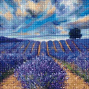 Van Gogh Lavender Fields Landscape Cross Stitch Pattern - PDF Instant Download!