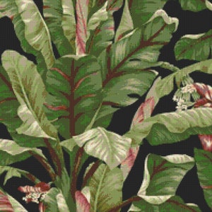 1950s Exotic Ginger Leaf Mid Century Cross Stitch pattern PDF - Instant Download!