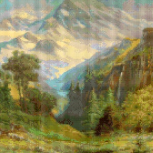 Vintage R A Fuchs Berglandschaft Kreuzstichmuster PDF - Instant Download!