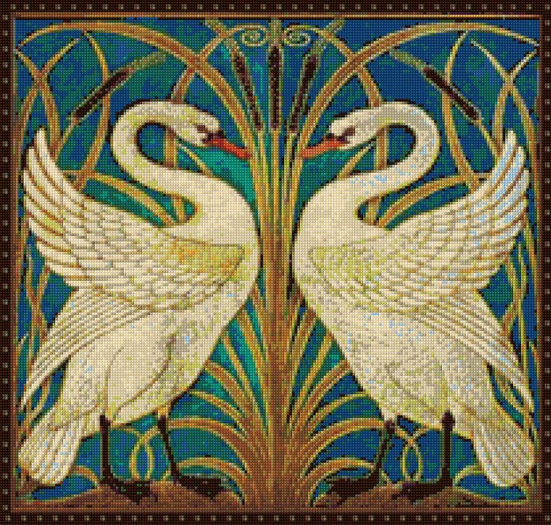 Art Nouveau Swans Cross Stitch Pattern - PDF - Instant Download! - Etsy
