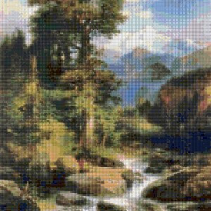 Solitude by Thomas Moran 1897 landscape Cross Stitch pattern PDF - Instant Download!