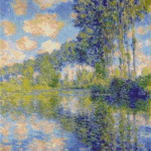 Monet Poplars on the Epte Cross Stitch pattern PDF Instant Download image 1