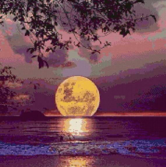 Twilight Moon Over Water Cross Stitch Pattern Pdf Instant Etsy Twilight Moon Over Water Cross Stitch Pattern Pdf Instant Etsy