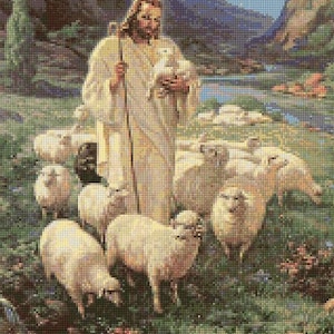 Jesus the Shepherd Cross Stitch pattern PDF - Instant Download!