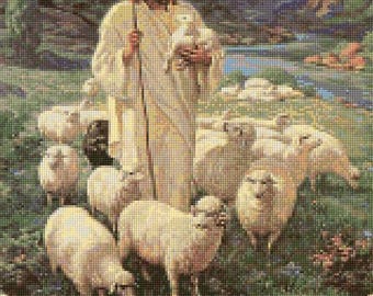 Jesus the Shepherd Cross Stitch pattern PDF - Instant Download!