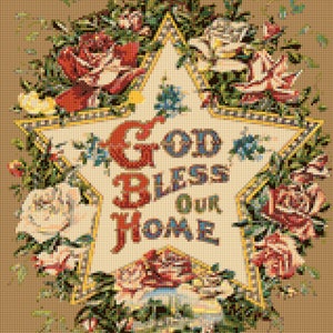 Victorian God Bless Our Home Cross Stitch pattern PDF - Instant Download!