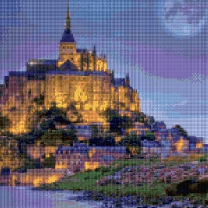 Mont Saint Michel Normandy France Cross Stitch pattern PDF - Instant Download!
