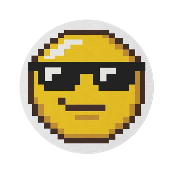 Round Rug 8-bit w/Sunglasses