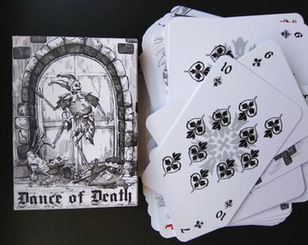 Dance and Death Playing Cards, Dance Deck Poker Cards, Unique Plying Cards Drawn by Hand, Custom Playing Cards