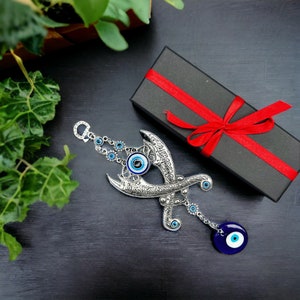 Valentines Day Gift, Turkish Evil Eye Wall Hanging with Gift Box, Secret Santa Home Decor, Hamsa Decor, Nazar Amulet