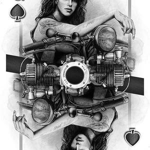 Cartes à jouer de luxe édition motard - Cartes de poker Hells Angels - Imprimées par l'USPCC - Le meilleur cadeau pour les motards