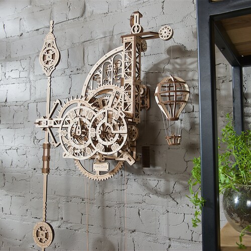 DIY 3D Wooden Mechanical Windup Model Puzzle Pendulum Clock Etsy