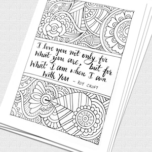 Je t'aime carte, carte de messages d'amour bricolage, carte de Saint Valentin imprimable, feuille de coloriage de citations, pour petite amie, petit ami, mari, femme