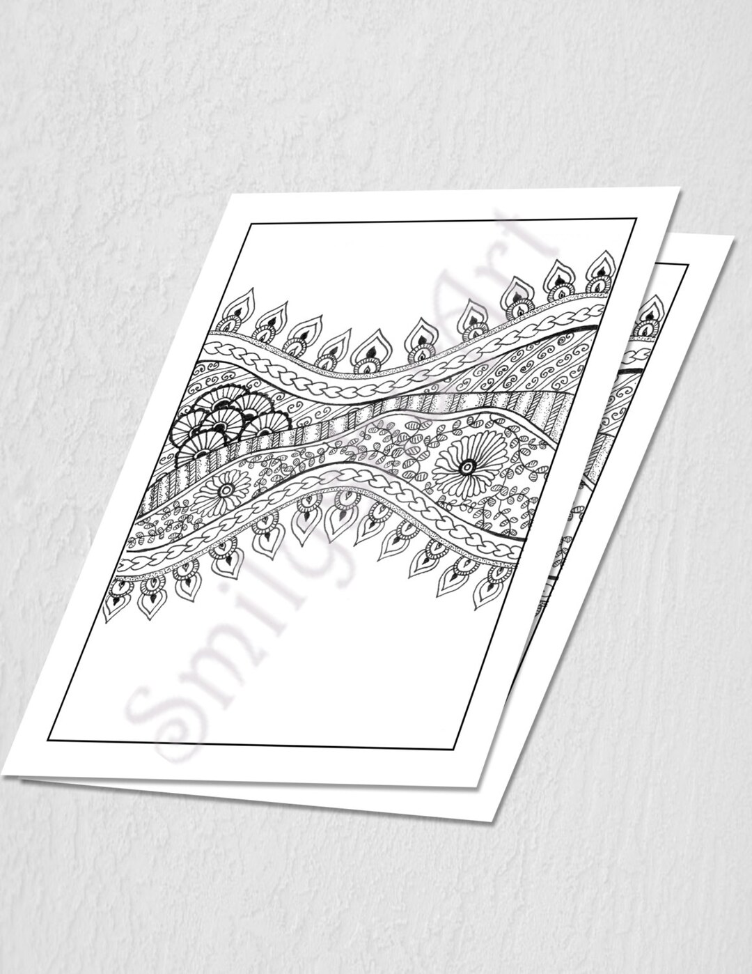 Printable Coloring Zentangle Sheet Cards for Wedding - Etsy