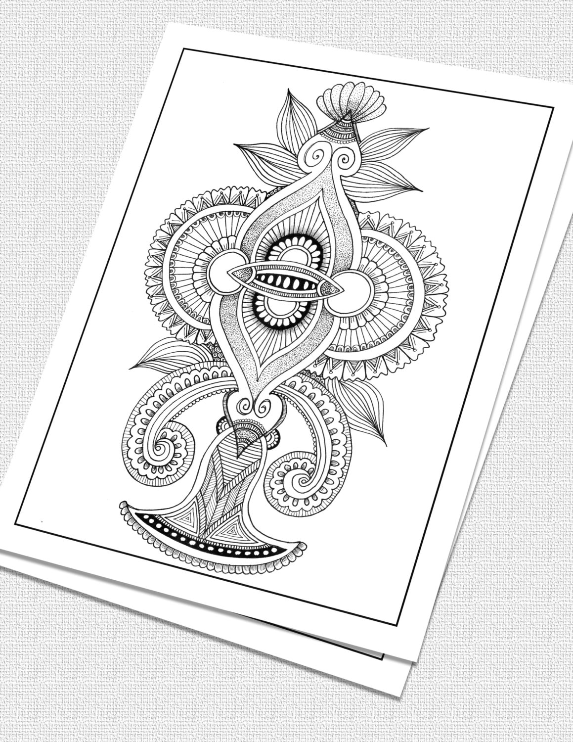 Printable Zentangle Adult Coloring Pages / Cards, Printable Stickers