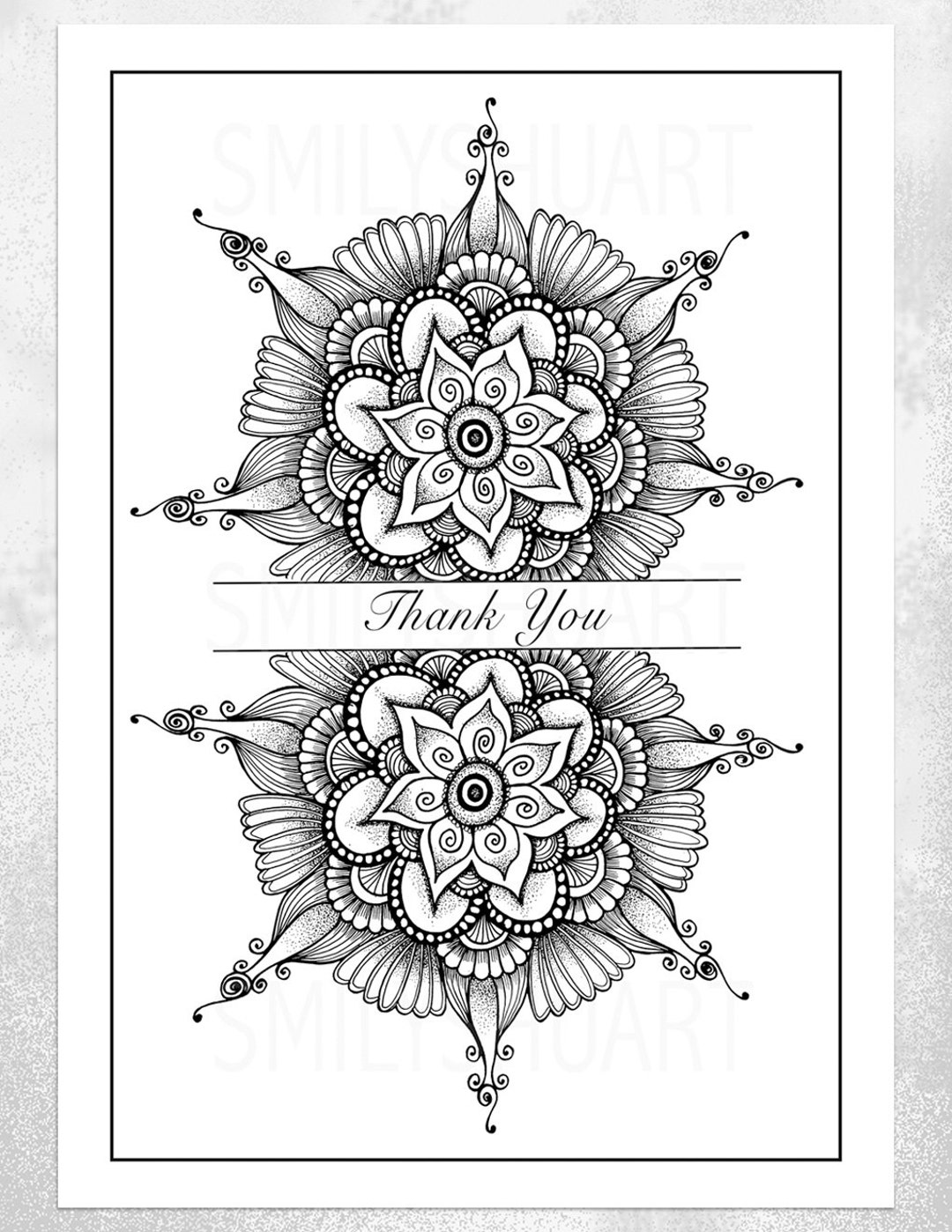 Printable Thank You Cards, DIY Thanksgiving or Holiday Gift, Zentangle ...