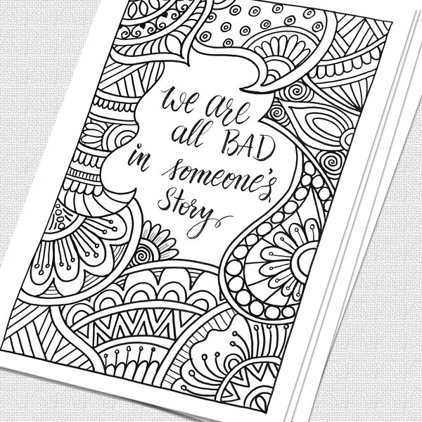 Motivational Self Help quotes, Instant Download, Printable Quotes coloring sheet, Zentangle inspired, Mindfulness coloring, Quarantine Art