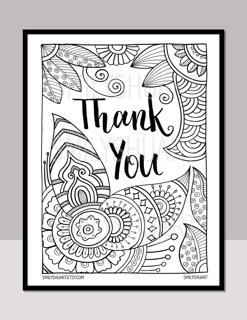 Thank You, Instant Download, Printable Motivational Quotes, Zentangle ...