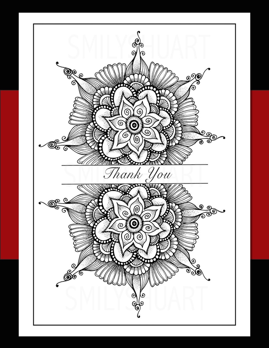 Printable Zentangle Coloring Page for Adults, Mindfulness Coloring,  Printable Invitation & Greeting Cards, DIY Coloring Cards, Art Therapy 